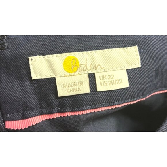 NWOT Boden Embroidered Mini Skirt in Navy Applique Blue Pink 20 22 - Picture 6 of 6